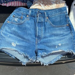 Levi’s distressed 501 shorts
